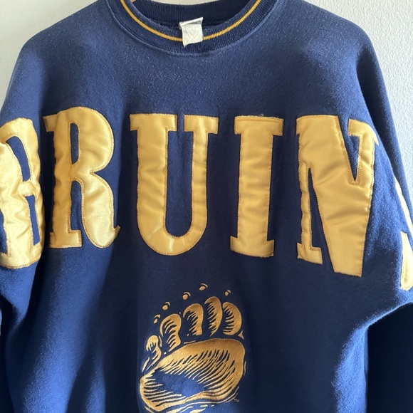 Vintage Legends Bruins Navy and Gold Paw Sweater size Large Bold - Picture 3 of 9